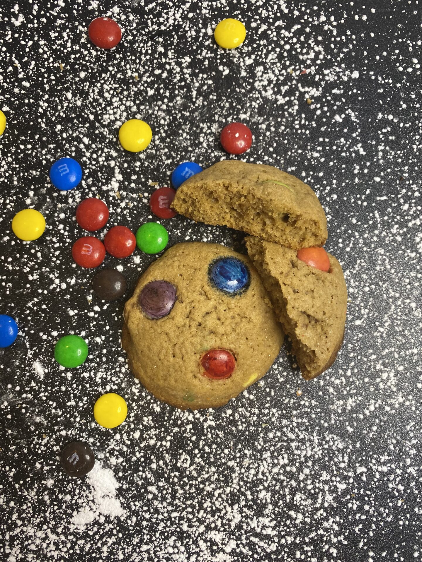 Two pieces of cookies with chocolates