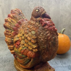 A Turkey Shaped Pumpkin Spices Cake With Cream Cheese Two