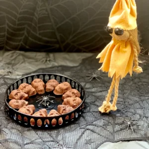 Mini Haunted Skull Brownie Bites on a Tray Copy