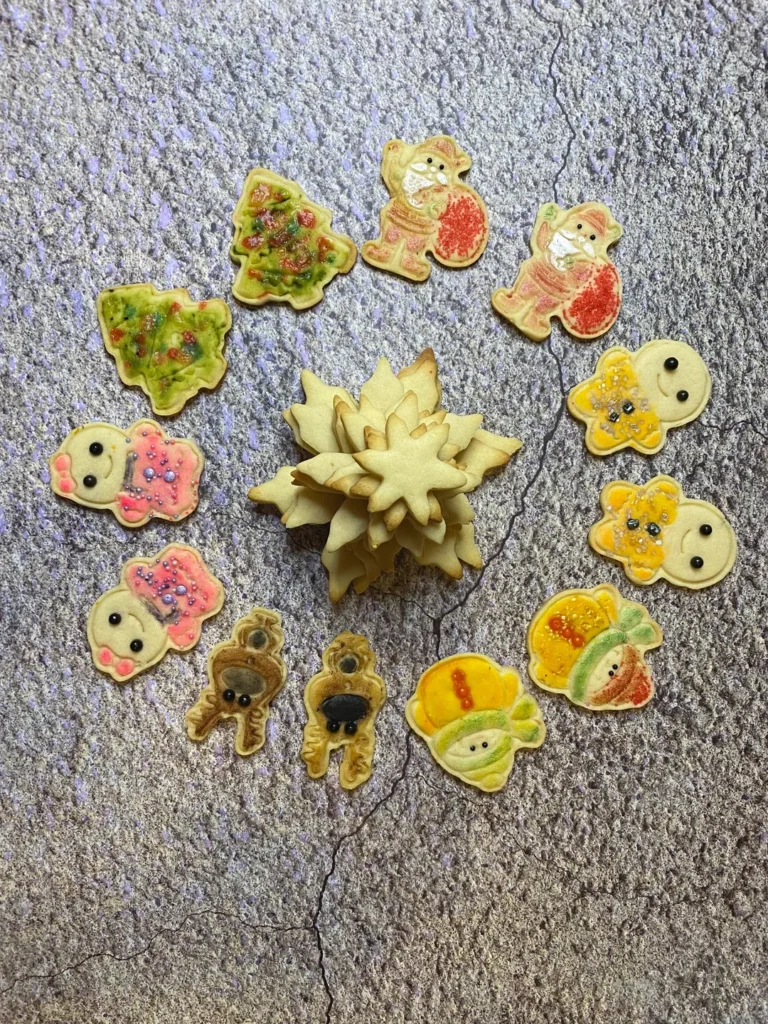 Three Flour Christmas Cookies arranged as a Tree Copy