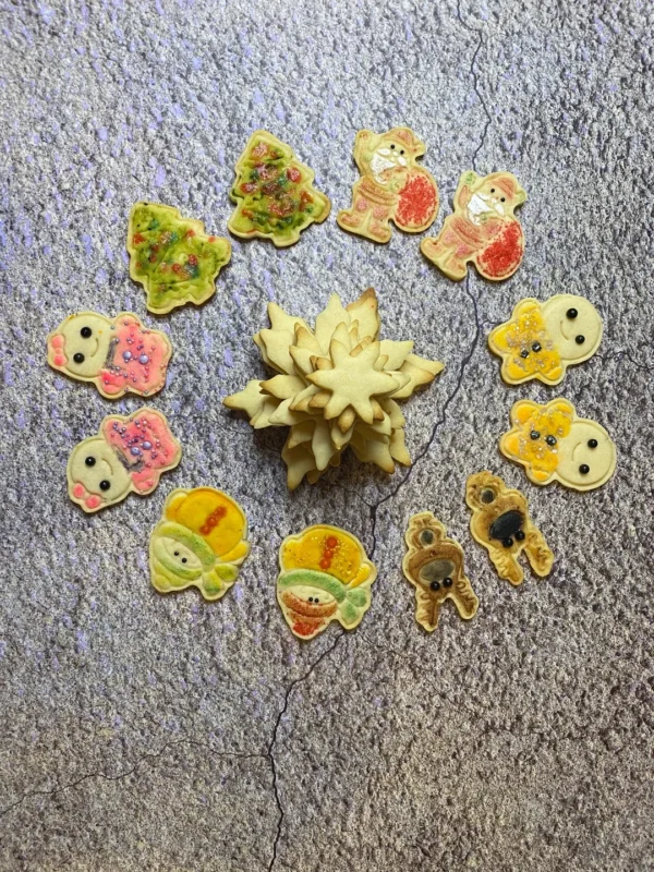 Christmas Themed Cookies With a Tree Shaped Cookie