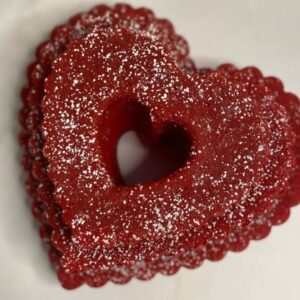 A heart-shaped bunt cake