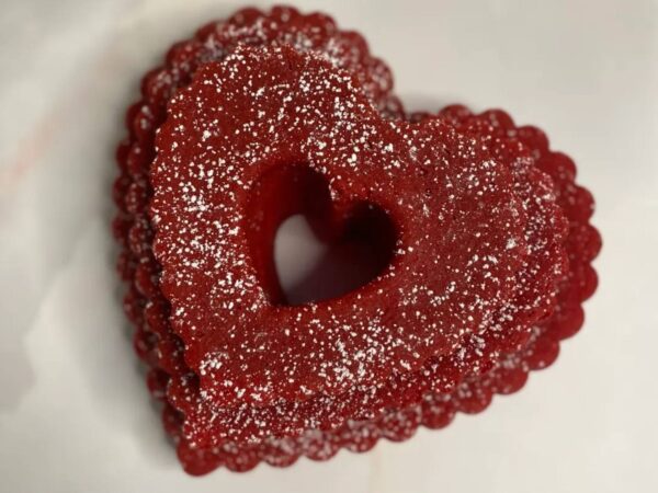 A heart-shaped bunt cake